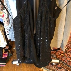 Black sequin halter
